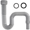 TIHNY Tubo di scarico flessibile 45 mm, tubo estensibile per lavello, tubo con rinforzo in acciaio, adattatore 40 mm, kit durevole per cucina e bagno (Grigio)
