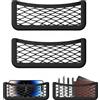 CBMZHF Confezione da 2 organizer per auto a rete nera - Borsa a rete elastica con supporto per smartphone e telai in plastica per auto, furgoni, camper
