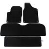 J&J AUTOMOTIVE Tappetini in Tessuto per Volkswagen Sharan 1 7 Posti 1995-2006, Set da 4 Pezzi Anteriori e Posteriori, di Velluto su Misura, Antiscivolo, Colore Nero