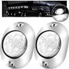 Biqing 2PCS Luce di Ingombro Laterale Bianco,12V/24V Luci Posizione Led Indicatori Laterali Luci di Ingombro Spia con Cornice Cromata per Rimorchio/Camper/Caravan/Furgoncino