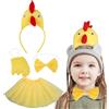 Generico Costume Da Gallina Per Bambini | Costume per Bambini da Pollo,Accessori Divertenti Con Fiocco E Fascia Per Capelli Per Halloween Feste Natalizie E Cosplay Del Ringraziamento