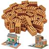 LIULINY 120 Pezzi Rossi Mattoni in Miniatura Mini Modello, Mini Mattoni con 8 Fori, Modello Argilla Mattoncini, per Costruzione DIY Case Bambole Decorazioni Giardino Giocattoli Casa (2 x 1 x 1 cm)