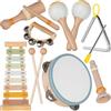 Stoie's Strumenti musicali in legno per bambini 1-3 - Giocattoli musicali Montessori per 1 anno, con xilofono, tamburello e altro ancora -Sviluppo educativo e creatività - Strumenti musicali
