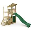 Fatmoose Parco giochi Portico Arrampicata FruityForest Fun XXL con Scivolo Verde, all'aperto Bambini Torre di arrampicata con sandbox, scala & Accessori per giochi