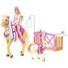 Barbie- Playset Il Ranch Con Bambola Bionda, 2 Cavalli E Oltre 20 Accessori, Giocattolo Per Bambini 3+Anni, GXV77