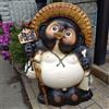 Statua cane procione giapponese Shigaraki Ware Tanuki ceramica 25,6 pollici 6...