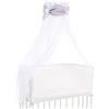 babybay capottina babybay in cotone biologico con fiocco adatta per i modelli Original, Maxi, Boxspring, Comfort, Comfort Plus e Midi, stelle grigio chiaro bianco