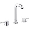 GROHE Essence New Batteria a 3 Fori per Lavabo, Taglia M, leva in metallo, cartuccia a dischi ceramici, Cromo 20296001