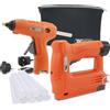 Tacwise 1777 Cordless Bundle, 53-13EL Graffatrice/Chiodatrice 12V, H12-12 Pistola Colla a Caldo 12V, Batteria agli Ioni di Litio da 12V Intercambiabile, 10 Bastoncini di Colla e Custodia