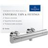 Villeroy & Boch Universal Taps & Fittings termostato per doccia, rubinetteria per doccia con sistema antiscottatura e blocco di sicurezza a 38°, miscelatore doccia a parete, rotondo, cromato
