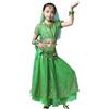 Generico Vestito Odalisca Bambina Ragazze Belly Dance Indianodel Costume Ballo InsiemiCarnevale Orientale Ragazzedanze del Ventre Vestiti Bambin Gonna Frange Ragazze Costume Bambina