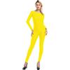 Carnavalife Body da danza da donna, a maniche lunghe, girocollo, elasticizzato, per ginnastica, balletto o cosplay, Giallo, Small