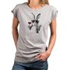 MAKAYA Maglietta Donna con Coniglio Bicchiere di Vino e Occhiali da Sole Tshirt Divertente Spiritosa Cotone Estivo Idea Regalo per Amanti del Vino Rosa XS