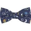 OCIA Papillon da uomo con motivo animale, pre-annodato, divertente, in tessuto, per uomini e ragazzi, Blu Navy Giallo (Spazio), Taglia unica