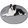 Waigg Kii Tappetino rotondo per cani, in velluto corallo, morbido e antiscivolo, per cani di taglia grande, anti-ansia, per cani di piccola taglia media e grande (rotondo 80 cm, grigio)