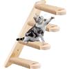 Behogan Scale per gatto, arrampicata e mobili per gatti in legno di quercia massiccio, scaletta fino a 15 kg, parete per arrampicata, corda di iuta