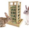 Generic Mangiatoia per fieno per conigli, in legno, per piccoli animali, con ganci per appenderlo, design robusto masticabile, mantiene fresco, ideale per conigli, furetti, scoiattoli, cincillà, criceti