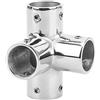 Rjrjc Raccordo a mano in acciaio inox 316 con base rotonda e 4 vie, resistente, superficie lucida, diametro interno 25 mm, per accessori per scale, terrazze e