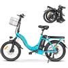 SAMEBIKE CY20 Bicicletta Elettrica Pieghevole 20 per Adulti, E-Bike Urbana 36V 12Ah con Batteria Rimovibile e Cestino Anteriore, Ideale per Pendolari (Blu Scuro)
