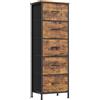 SONGMICS BELLAH Collezione - Cassettiera Camera da Letto, Mobile con Cassetti, Cabina Armadio Ingresso Soggiorno, Acciaio, 5 Cassetti, Industriale, Marrone Vintage e Nero Inchiostro LGS315BH04