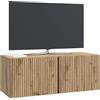 vidaXL Mobile Porta TV da Muro Rovere Artigianale 78,5 x 31 x 30 cm, Salotto, Unità moderna per intrattenimento, Consolle TV rettangolare, Armadietto da parete spazioso e stiloso