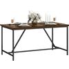 HOMCOM Tavolo da Pranzo Rettangolare per 6 Persone, Tavolo da Cucina in Stile Industriale con Piedini Regolabili in Legno e Acciaio, per Sala da Pranzo, Soggiorno e Studio, 150x80x75 cm, Marrone