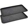 suntonmoto Set di 2 Tappetini per Scarpe Gocciolatoio, 60 x 40 x 3 cm, per Scolapiatti, Grande per Neve e Pioggia, Autunno-Inverno (Nero)