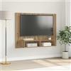 RCODSSK Mobile TV con ripiani e pannello posteriore in legno rovere Artisan, set montato a parete 120 x 23,5 x 90 cm con ripiani 5 x 90 cm per soggiorno