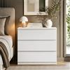 GOKHOMX Cassettiera Bianca senza Maniglie, Mobiletto 70 cm di Larghezza, Moderno Credenza 3 Cassetti per Camera da Letto e Corridoio, Salvaspazio 40 cm di Profondità, Opaco