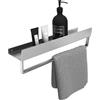 Rea Mensola Doccia SF01 45cm steel brush Organizer Portaoggetti in acciaio inossidabile Mensola Bagno da muro (Acciaio spazzolato)