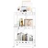 COSTWAY Carrello Portaoggetti a 3 Livelli con Ruote, Carrello di Stoccaggio con 2 Tazze Appese e 4 Ganci, Organizzatore Mobile con Maniglia per Ufficio Soggiorno Cucina e Bagno, Multiuso
