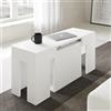 VE.CA.s.r.l. - Panca Allungabile Candy - In Legno Nobilitato - Con Porta Prolunghe - Allungabile Fino a 3 Metri - Arredo Casa, Cucina - Colore: Bianco Frassinato - Made in Italy