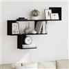 Generico Scaffale a Parete Rovere Nero 100x15x70 cm in Truciolato,Nero,7.3kg,868062