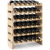 GIANTEX Scaffale Porta Bottiglie di Vino Fino a 36 Bottiglie, Cantinetta in Legno di Pino, 6 Ripiani, 63 x 28 x 85 cm, Naturale (36 Bottiglie)