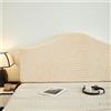 Chickwin Copertura per Testiera Letto, Onda Jacquard Copertura Testiera Letto Antipolvere Universale Copri Testata Elastica Letto Singolo Matrimoniale Una Piazza e Mezza (150cm,Beige)
