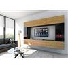 Furnitech C29 Future Pareti attrezate, Soggiorno moderno, Set mobile TV, Armadio moderno, Pensile (Led bianco, C29-HGM-BD-47 1A)