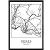 Nacnic Stampa Artistica Cartina geografica della Città di Genova. Mappa della Città dell'Arte, Stile Nordico in Bianco e Nero. Italia. Stampato su Carta da 250 Grammi di Alta qualità.