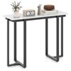 COSTWAY Tavolo Consolle, Tavolo d'Ingresso Moderno in Marmo Finto con Telaio Geometrico in Metallo, Tavolo Stretto per Soggiorno, Corridoio e Ingresso, 107 x 40 x 79,5 cm (Nero e bianco)
