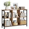 VASAGLE Libreria a 2 Ripiani, Libreria Scaffale a 6 Scomparti, per Soggiorno, Studio, Cucina, Camera da Letto, 33 x 120 x 80 cm, Marrone Vintage e Nero LLS104B01