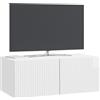 vidaXL Mobile Porta TV da Muro Bianco Lucido 78,5 x 41 x 30 cm, Salotto, Unità moderna per intrattenimento, Consolle TV rettangolare, Armadietto da parete spazioso e stiloso