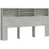 vidaXL Testiera con Scomparti Grigio Cemento 180x19x103,5 cm
