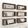 Generico Mensole Cubo Muro 6pz Rovere Marrone 60x15x23 cm in Multistrato,Mobili,Scaffalature,Scaffali e mensole per pareti-815932