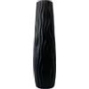 Generic Vaso da terra alto moderno, 58 cm, grande, infrangibile, strutturato, ondulato, decorativo, in plastica, per erba della pampa, soggiorno, corridoio, casa e ufficio, colore: nero
