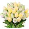 N&T NIETING Tulipani artificiali, 12 pezzi realistici, tulipani, fiori finti, per bouquet di nozze, feste, San Valentino, compleanno, festa della mamma, casa, colore giallo e verde