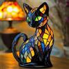 FkYstrix Lampade da Tavolo Fedele Golden Retriever e Elegante Gatto Ambiente Caldo Luce,Illuminazione scrivania Decorazione Regalo Divertente per Amanti,Adulti e Bambini, Cat 2