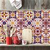 RE-COVERTILES - Adesivi Piastrelle Cucina Bagno Mattonelle adesive in PVC Impermeabili Antigraffio Stickers Decorazione Parete Cementine Peel and Stick - Modello 36 Pz 10x10 cm PS00130 Made in Italy