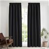 PONY DANCE Tende Oscuranti per Interni Curtains Coprente per Soggiorno e Camera da Letto Tenda Termica con Fettuccia Metodi di Sospensione Multipli 2 Pezzi L140 x A260 cm, Nero
