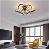 Dceinz Lampadario Con Ventilatore Da Soffitto Moderno DC Reversibile 6 Velocità 40W Plafoniera Con Ventilatore LED Dimmerabile Silenzioso Modalità Inverno Estate Per Camera Da Letto Lounge-Black