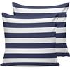 ALAGEO Set di 2 federe per cuscini impermeabili da esterno, per mobili da patio, tinta unita, a righe nautiche, decorative, per divano, sedia, decorazione per la casa, 45 x 45 cm