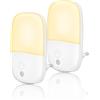 HOTUT 2 Pezzi Luce Notturna LED con Sensore di Luce, Plug&Play, illuminazione LED con Interruttore ON/OFF, luce gialla, Notturna per Bambini e Adulti, Risparmio Energetico